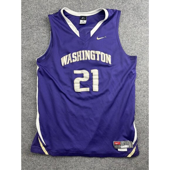 Washington Huskies Jersey Mens Large NCAA Basketball Nike Dri Fit Length +2 - Picture 1 of 11
